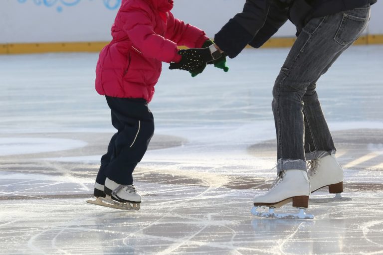 little-girl-with-mother-skate-rink